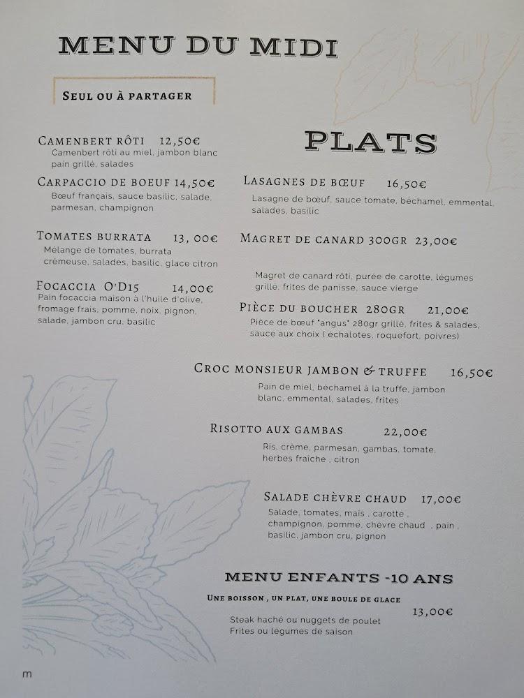 O'D15 - Menu Image 1